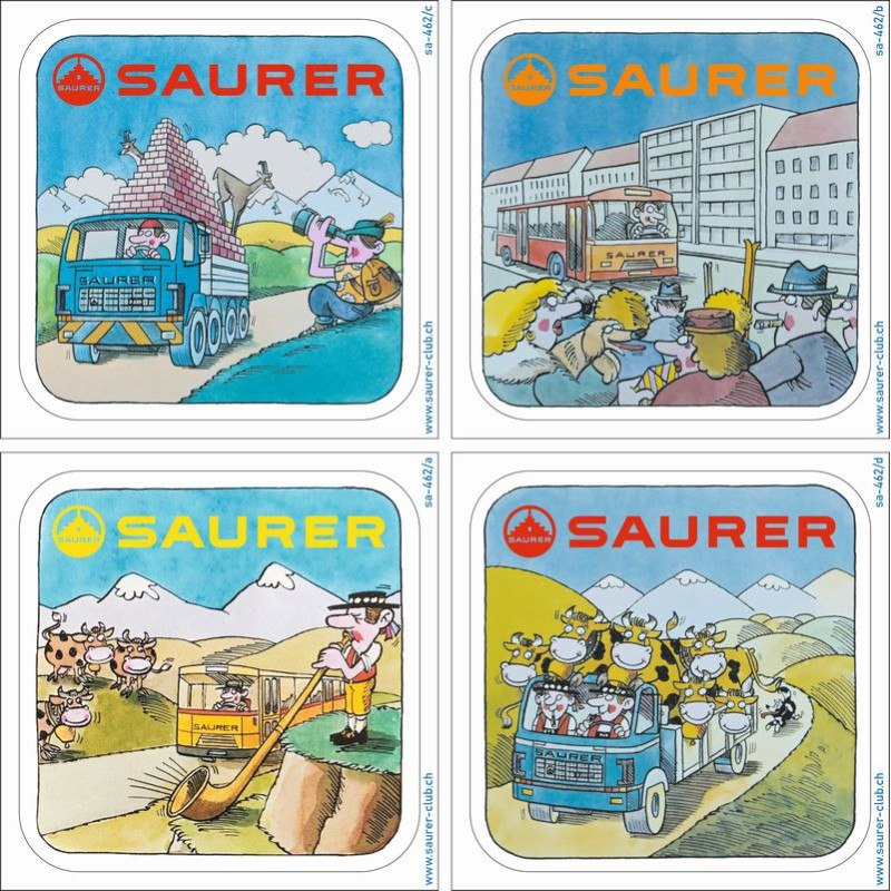 Adesivi Set 4 SAURER Comic